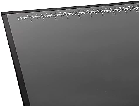 Artistic Logo Pad Engineering Desk Mat Pad for Desktop Organization & Document Protection, Printed Ruler Measurements, Black/Clear, 19" x 24"