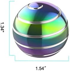 Kinetic Spinning Desk Toy Metal Fidgets ADHD 1.54in Rainbow Silver