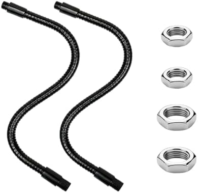 2PCS 11.8" Gooseneck Tubing Flexible 5/16"×25/64" Male thread Alloy Metal Arm