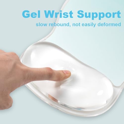 Green Gel Mouse Pad with Wrist Rest Support, Clear Ergonomic Mousepad