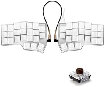 YIVU Corne LP Low Profile Split Ergonomic Keyboard, 40% Ortholinear Hot-Swappable Mechanical Keyboard with RGB Backlight, Vial Programmable for Programmers and Typists