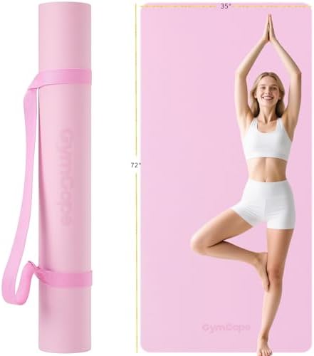 Extra Large Yoga Mat – 72"x48" or 78"x57", 1/4"–1/2" Thick Mat for Women & Men, TPE Non-Slip Pilates Mat for Home Gym, Yoga, Stretching, Meditation
