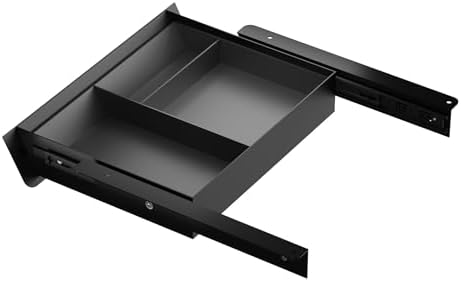 Under Desk Drawer with Removable Tray, 15.4" Wide 2-in-1 Organizer – 60° Ergonomic Tilt, 4-Compartment Insert for Pens, Phones & Cables, Ball Bearing Slides, for Home Office & Student Desk