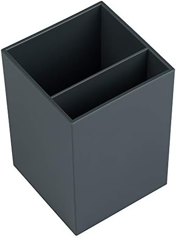 JAM PAPER Plastic Pen Holder - Grey - Desktop Pencil Cup Sold Individually