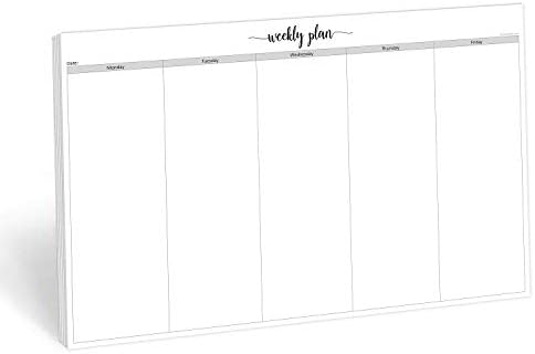 321Done Weekly Planner Notepad, Jumbo 11x17 Desk Pad, 50 Sheets, Mon to Fri