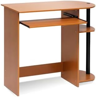 Furinno Simplistic 31.5" Wide Desk with Keyboard Tray, Light Cherry Oak