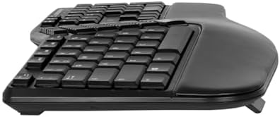 Monoprice Ergonomic Wireless Split 105-Key Keyboard, 2.4GHz Wireless, 13 Multimedia Hotkeys Functions, Auto‑Power Save Mode, Built‑in Wrist Cushion Support