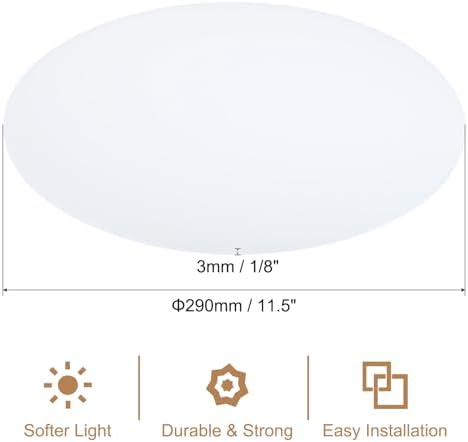 PATIKIL Lampshade Diffuser, 11.5" Diameter Round Diffuser for Drum Lampshades Pendants Light, DIY Light Shield, Frosted White