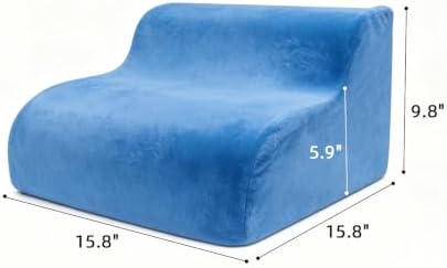 Foot Rest for Under Desk at Work,2-Tier Footrest with Handle Blue