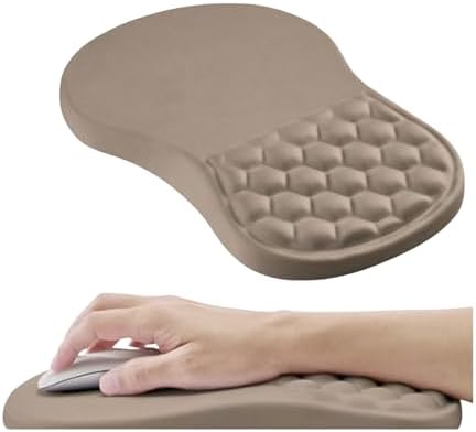 Ergonomic Mouse Pad with Wrist Support, Memory Foam Wrist Rest for Carpal Tunnel & Wrist Pain Relief, Non-Slip Rubber Base, Comfortable Gaming Mousepad for Computer, Laptop, Office & Home