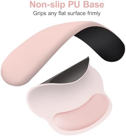 MOSISO Wrist Rest for Mouse Pad Set, Large Gaming Deskpad, Baby Pink