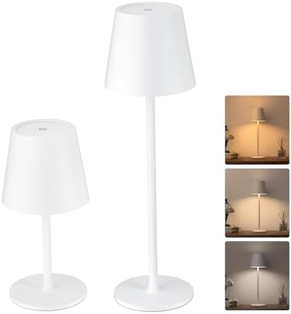 JACKYLED Cordless Table Lamps Rechargeable, 3 Height, 5000 Capacity