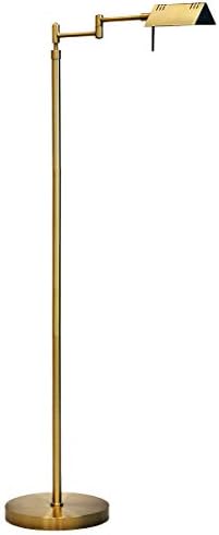 O'Bright Brook Adjustable Dimmable LED Pharmacy Floor Lamp, Antique Brass