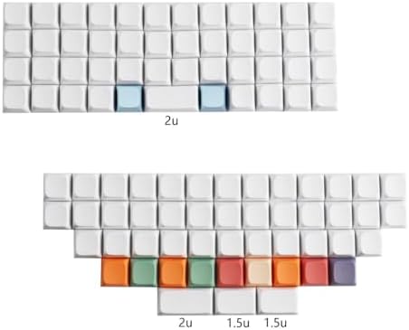 YMDK XDA DSA Blank Colorful PBT Keycaps Suitable for Ortholinear Layout MX Keyboard XD75 ID75 Split 36 Corne Split 46 Planck Preonic Niu40 (XDA 96)