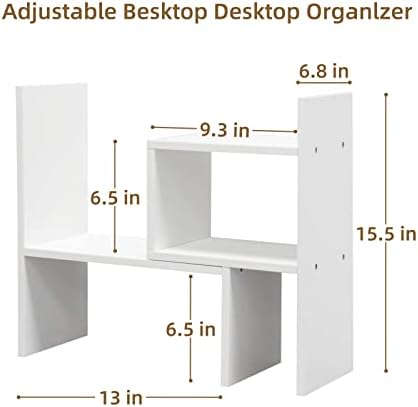 TY ARTS & CULTURE Expandable Wood Desktop Organizer Countertop Bookshelf