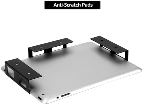 QWORK Under Desk Laptop Mount – 3 Pieces Hard Aluminium Under Desk Laptop Holder Tray, Fits Laptop, Keyboard (Black)