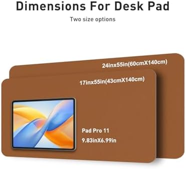 Aothia Faux Leather Desk Mat - Non-Slip PU Leather Desk Blotter, Waterproof Writing Surface, Large Desk Pad for Office & Home (Brown, 55" x 17")