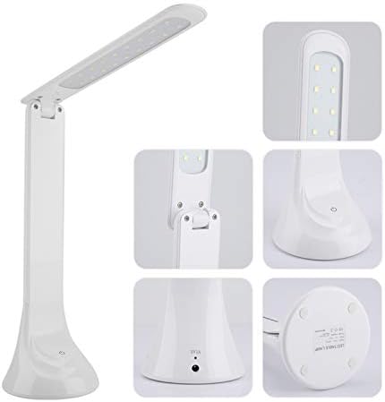 Rechargeable Folding LED Desk Lamp, Eye Care Table Light with 3 Brightness Levels, Anti - Glare 18 LED Bulbs for Reading Study, USB Charging Desktop Lamp for Home Office