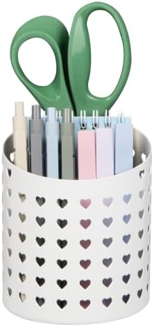 Mind Reader Metal Pen Cup Organizer, White