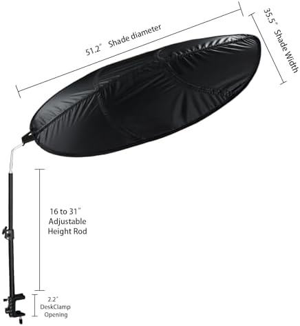 Office Cubicle Shade Cubicle Desk Light Shield to Block Anti-Glare Cover Light Sensitive Professionals Cubicle Light Quick Install Shading Light Shade with Clamp (Black Leaf)