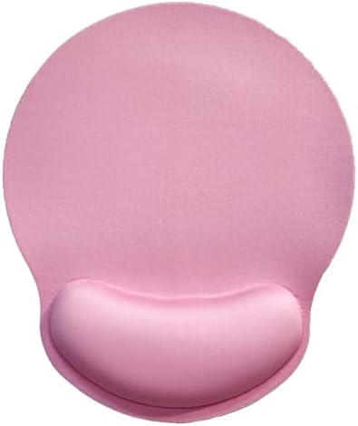 Mouse Pad with Wrist Support, Ergonomic Mouse Pad with Memory Foam Wrist Rest Cushion, Non-Slip Rubber Base Gaming Mice Pad for Home Office Computer Laptop, Pink