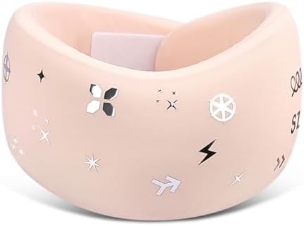 Neck Brace for Neck Pain and Support, Soft Cervical Collar for Sleeping, Cute Foam Neck Wraps, Adjustable Neck Support Brace, Keep Vertebrae Stable and Aligned, Cervical Spine Pressure Relief (Pink)
