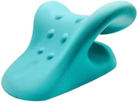 Ergonomic Cervical Neck Shoulder Stretcher Massage Pillow Traction Device Muscle Relaxation Relieve Pain Cervical Correction (Green)
