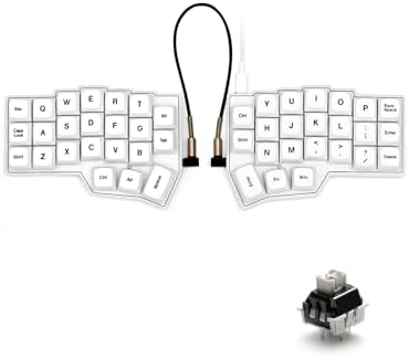 YIVU CORNE V4.1 Split Ergonomic Mechanical Keyboard, 40% 3x6 Columnar Stagger Ortholinear Layout, QMK/Vial Programmable, Wired Type-C Hot-Swappable RGB Custom Keyboard for Programmers Typing
