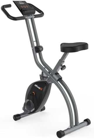 ATIVAFIT 5-in-1 Foldable Exercise Bike for Home, Upright & Recumbent Indoor Bike with 16-Level Magnetic Resistance, Resistance Bands, Quiet Cardio, Adjustable Seat