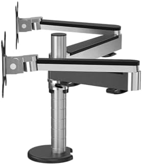 VERSADESK OmniView Dual Monitor Stand - Height Adjustable Arms for 24"-27" Screens - Desk Mount with 360° Rotation - VESA Compatible - Each Arm Supports up to 15lbs | Black