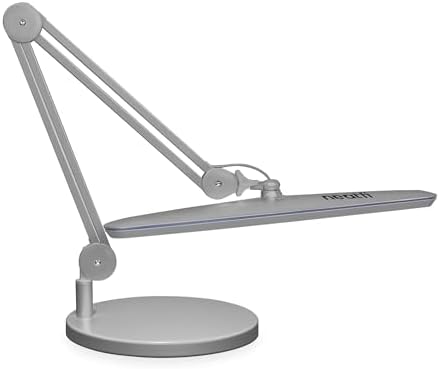 Neatfi 2200LM 24W LED Desk Lamp w/Base, Non-CCT 23-Inch Wide Head (Silver)