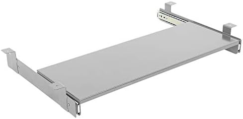BenchPro Heavy 16-Gauge Powder Painted Steel Keyboard Tray - Under-Mount, Steel Construction, Slide Out Keyboard Mouse Holder - Powder Coated 9" D x 24" W - Grey