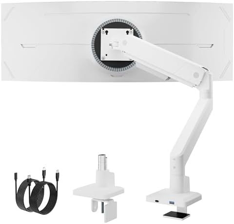 monTEK Single Monitor Arm for Max 45 Inch Ultrawide Screens, Holds 35 Lbs