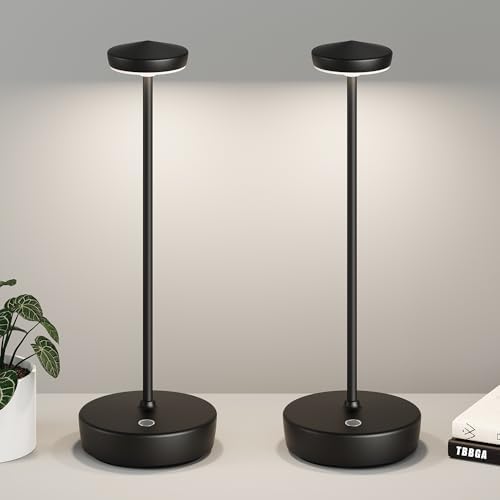 TBBGA Cordless Table Lamp Rechargeable 2 Pack, 5000mAh Battery Table Light