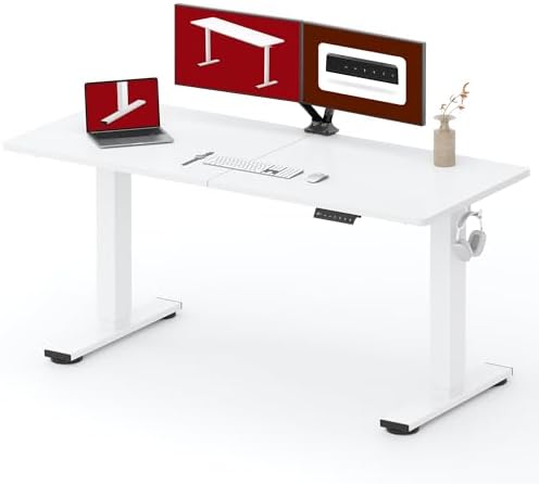 SANODESK 63''x24'' Height Adjustable Electric Standing Desk for Home Office