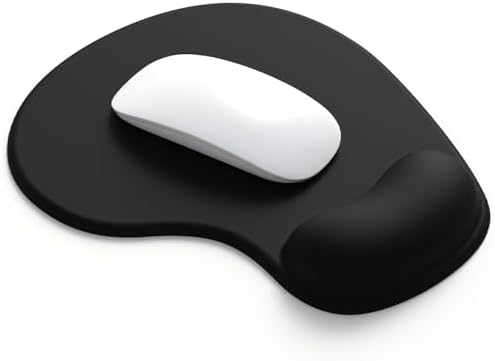 Office Mousepad with Gel Wrist Support - Ergonomic Gaming Desktop Mouse Pad Wrist Rest - Design Gamepad Mat Rubber Base for Laptop Computer -Silicone Non-Slip Special-Textured Surface (03Black)