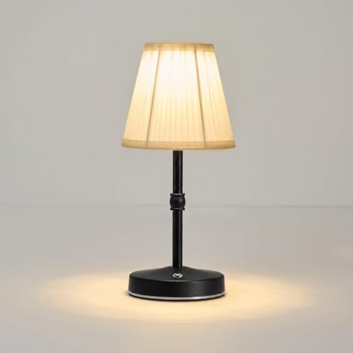 3000mah Battery Powered Lamp for Home,Small Cordless Lamps Rechargeable,3 Color Temperature 5W LED Touch Lamp Battery Operated Table Lights,Wireless Lamps for Tables,Kitchen,Living Room (Black,H11”)