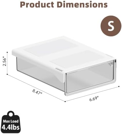 Under Desk Drawer, Adhesive Slide Out Organizer 2 Pack Small