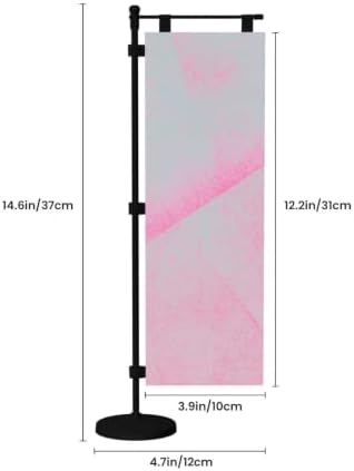 Trendy Modern Foam Roller Pink Deluxe Desk Flag Set, 12 x 4 Inch Miniature Table Flag with 14" Pole & Stand Base