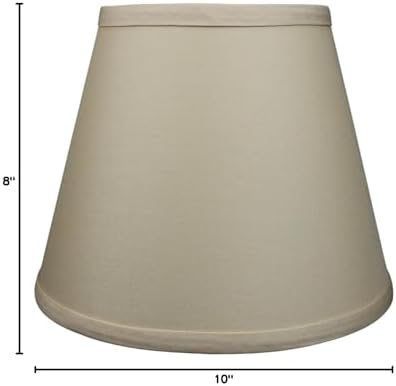 FenchelShades.com Lampshade 6" Top x 10" Bottom x 8" Slant Height With Spider Attachment 0.4 Inch Diameter for Lamps With a Harp (Khaki)