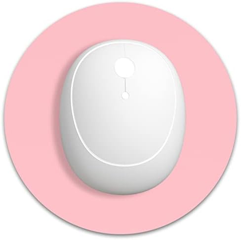 Dapesuom Small Mouse Pad, 6 x 6 Inch Thick Rubber Premium-Textured Non-Slip Portable & Washable Round Mini Mouse Mat for Women Wireless Laptops Keyboard Tray Gaming Work Computer Office Travel, Pink