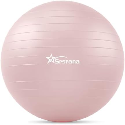 Exercise Ball - Anti-Burst Yoga Ball for Pilates, Pregnancy & Core Stability - Ergonomic Office Desk Ball Chair & Physical Therapy Equipment, Quick Pump Included