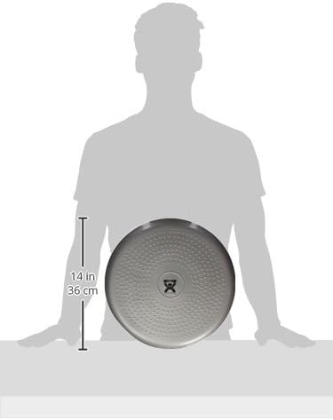 CanDo Inflatable Balance Disc for Balance Training, Proprioception, Strengthening Lower Extremities, Posture, Back Pain, Stress Relief, Restlessness and Anxiety. Silver, 14” Diameter