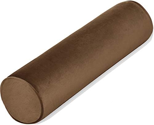Tinbolunce Memory Foam Round Neck Pillow for Sleeping, Neck Pain Relief, Side Back Stomach Sleeper, Car or Office Chair Sofa,Cervical Bolster Length 24" x 6" Diameter (Chocolate Brown)