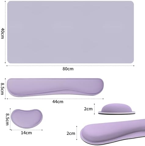 Keyboard and Mouse Pad, 3-in-1 Desk Mat Set Keyboard Wrist Rest