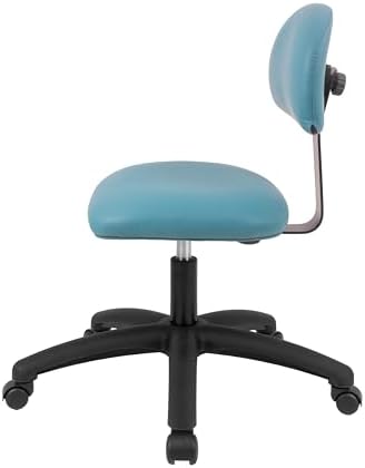 FSS Series Square seat Low (17"-22") seat Height Chair. Vinyl-for Office, Garage, Desk, Shop, Computer, Doctor, Medical, Easy to Clean! NO Footring (Aqua, Medium, _Standard Casters