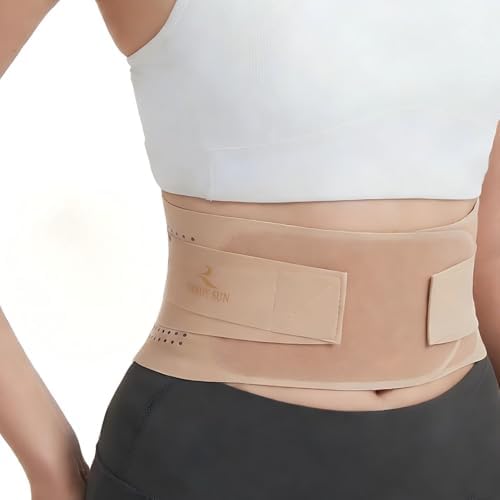 RANDY SUN Womens Back Brace, Thin Lower Waist Support Belt Compression Wrap Under Clothes Adjustable Low Back Lumbar Support Lightweight, X-large