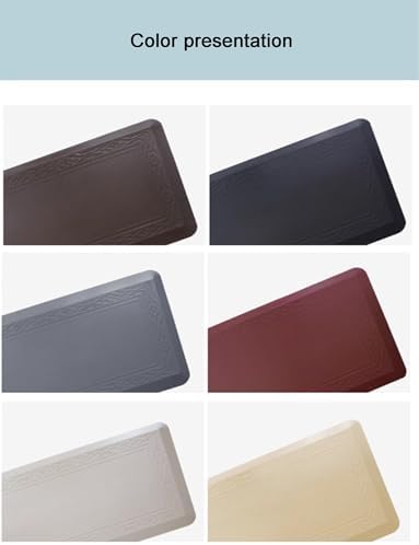 Anti-Fatigue Waterproof Kitchen Mat, Non-Slip Long Runner for Standing Desks, Durable Comfort Pad for Home, Office & Garage (Beige, 51cm x 107cm x 2cm)