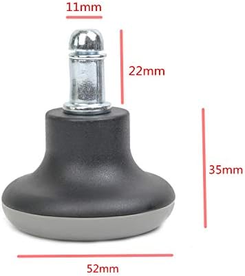 5PCS Bell Glides Replacement Office Chair Swivel Caster Wheels to Fixed Stationary Castors