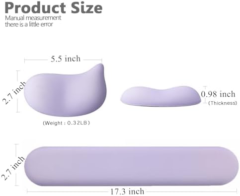 Keyboard Mouse Wrist Rest Set, Gel Ergonomic Wrist Rest for Keyboard and Mouse Non Slip Base, for Laptop, Desktop Computer, Office Desk Accessories (Purple)